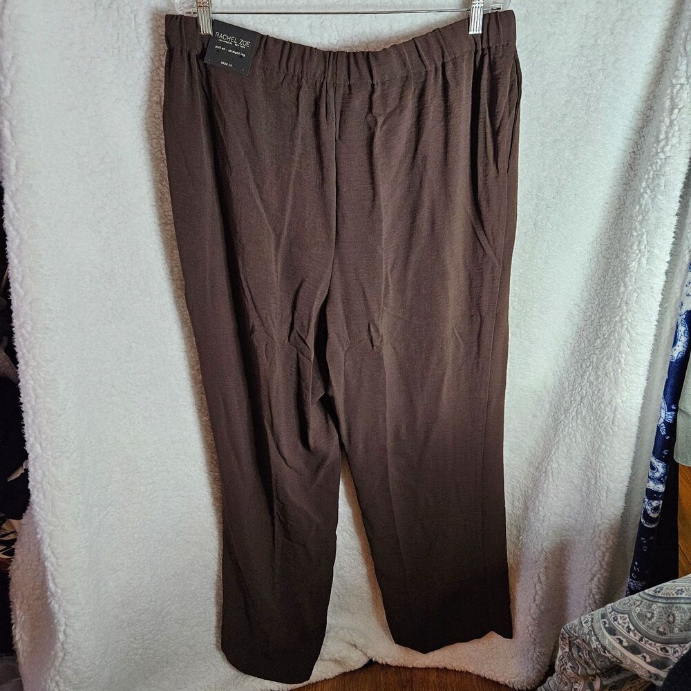 Rachel Zoe Flowy Pull On Brown Pants with Drawstring Size 1X NWT - Picture 3 of 5